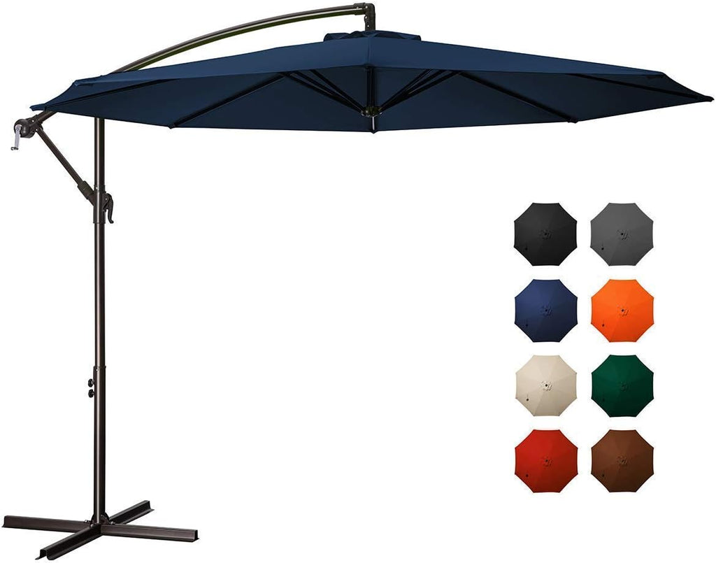 10ft Offset Cantilever Patio Umbrella with Cross Base Z268860