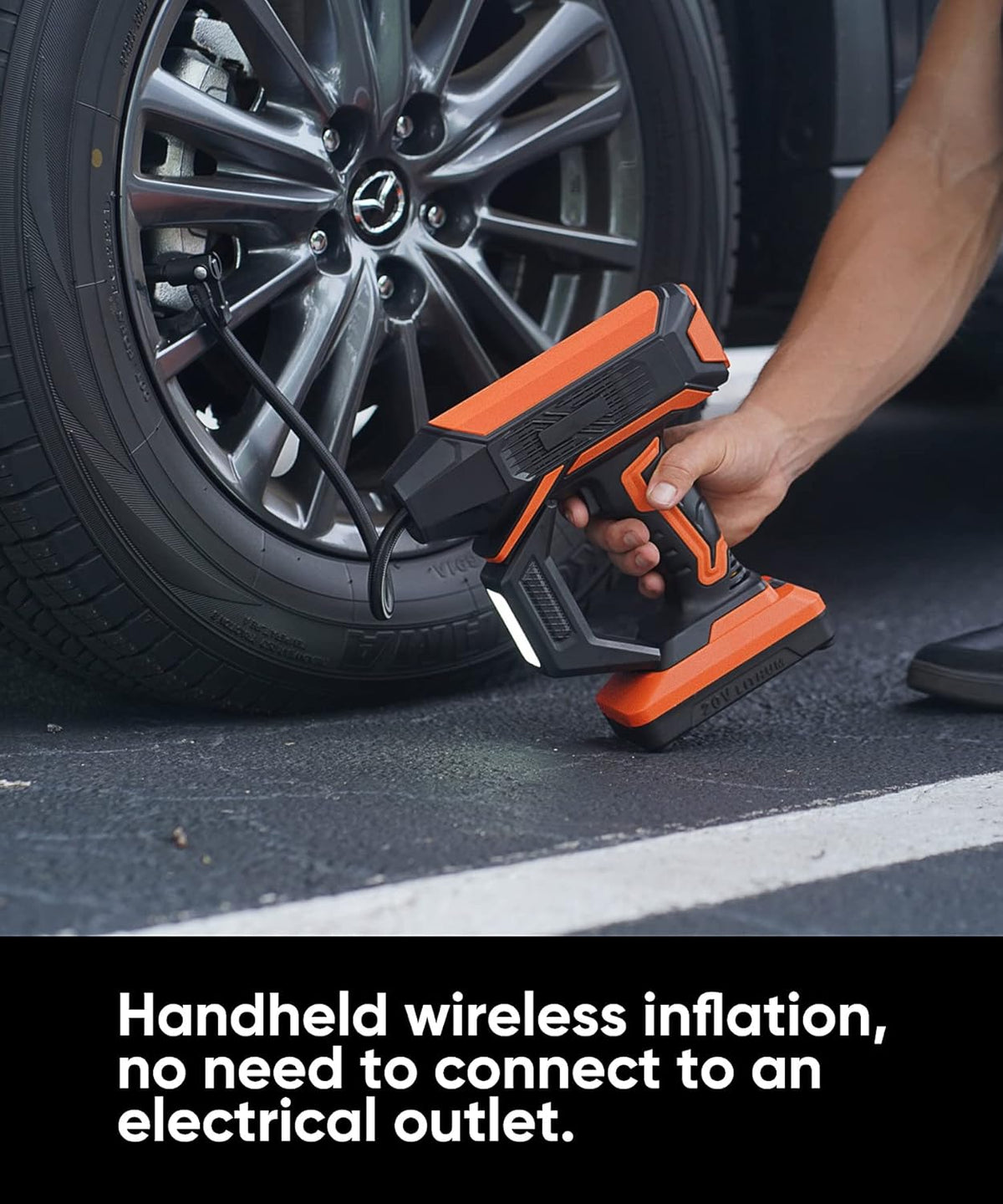 Portable Handheld Cordless Tire Inflator Air Pump with Rechargeable Battery B95333
