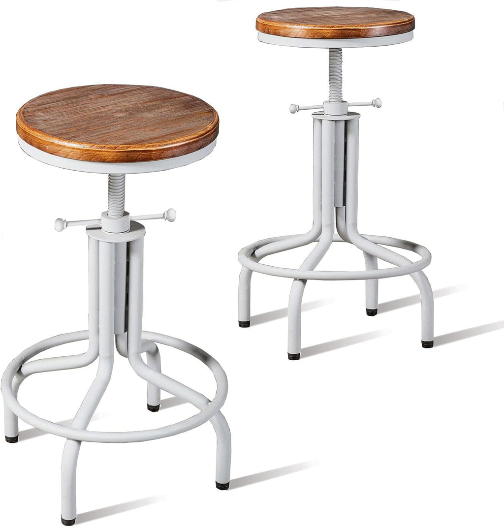 Metal Adjustable Height Bar Stool Set of 2 V787251