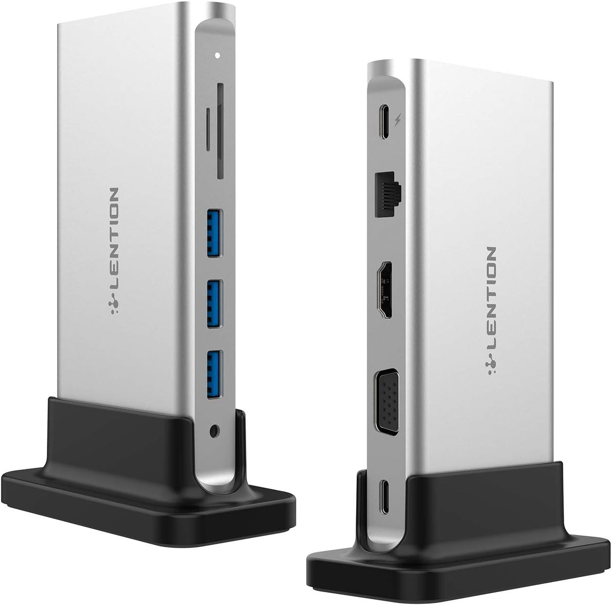 USB C Docking Station with 100W PD, 4K HDMI, Gigabit Ethernet, Card Reader, Silver Z6725