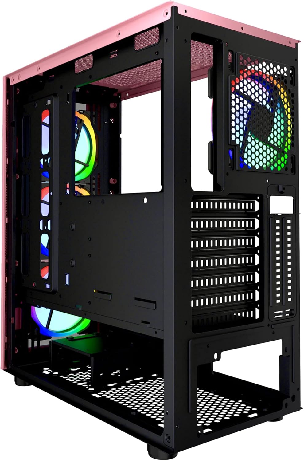 Mid Tower Gaming Case with Tempered Glass Panels and 4 RGB Fans E60462