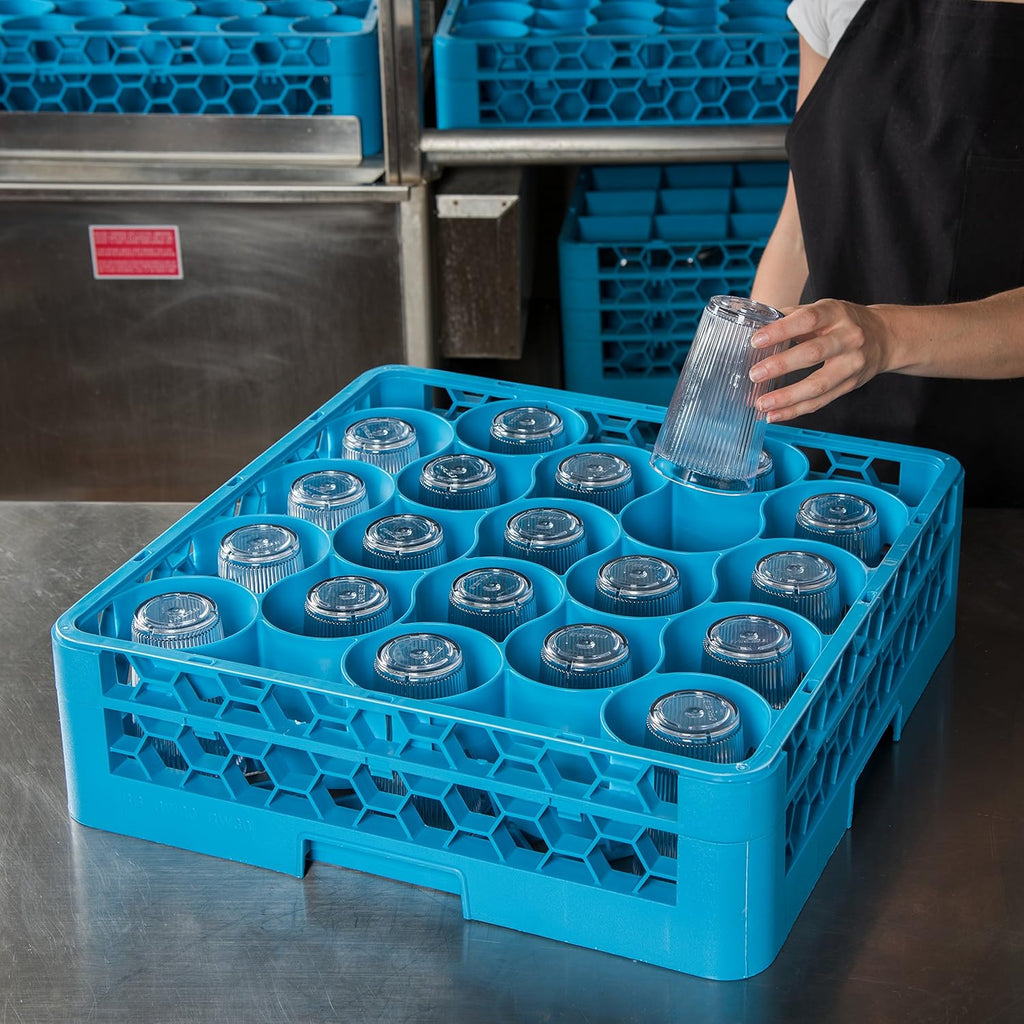20 Compartment Glass Rack with 1 Extender, Blue (Pack of 4) O742