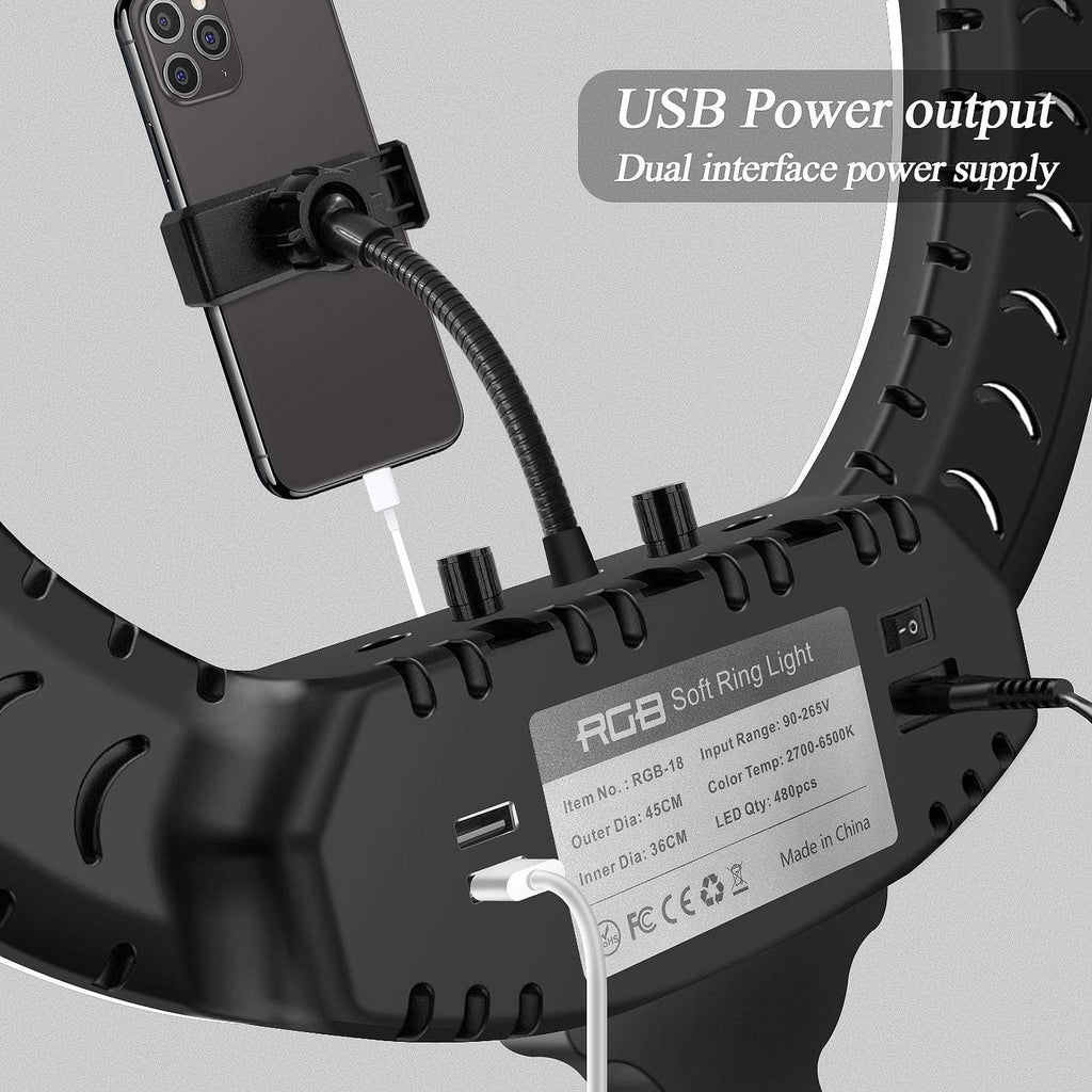 18 LED RGB Ring Light with Tripod J531132