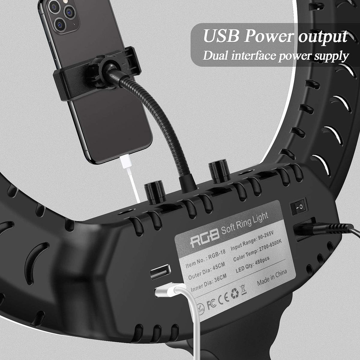 18 LED RGB Ring Light with Tripod J531132