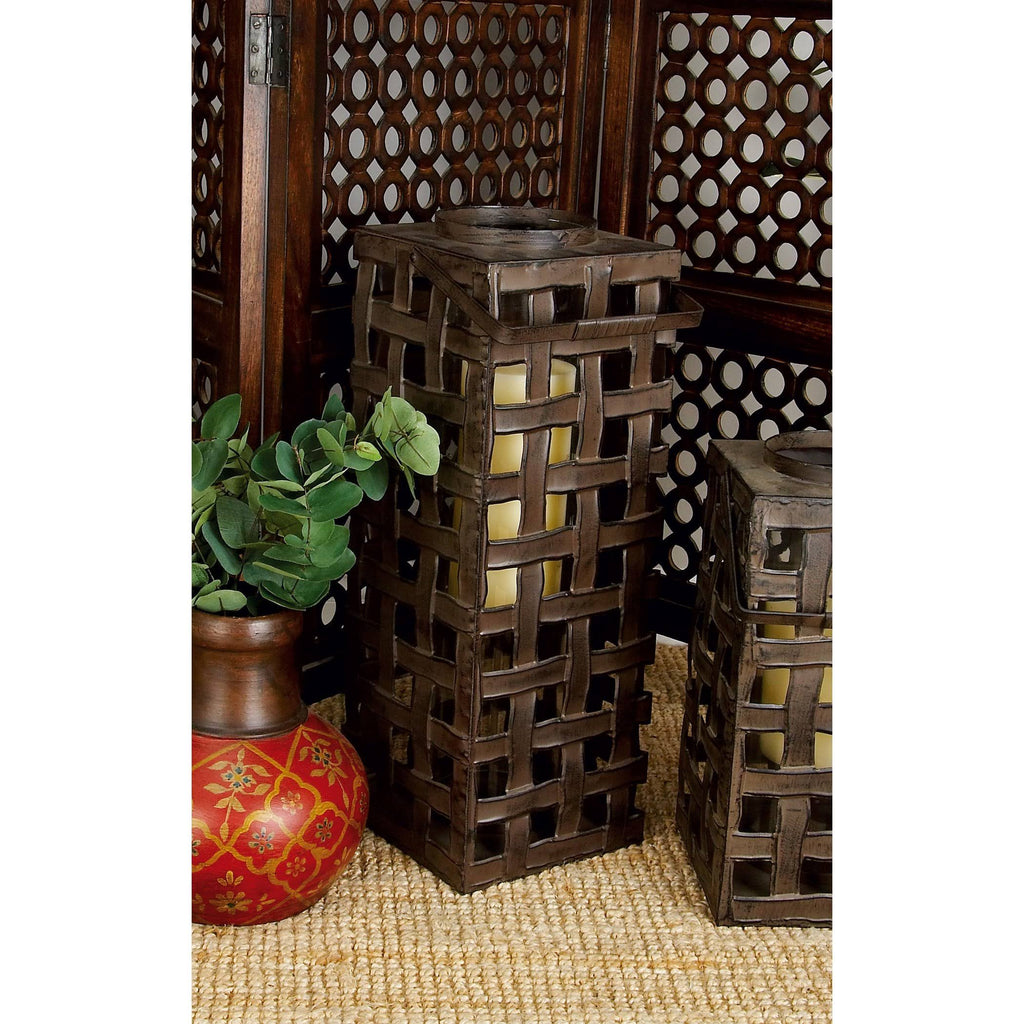 Metal Glass Candle Lantern B80717