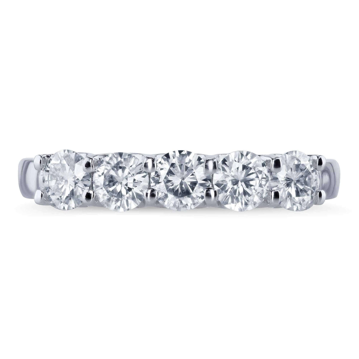 4/5 Carat Round Brilliant Moissanite Wedding Band in 14K Yellow Gold X8402