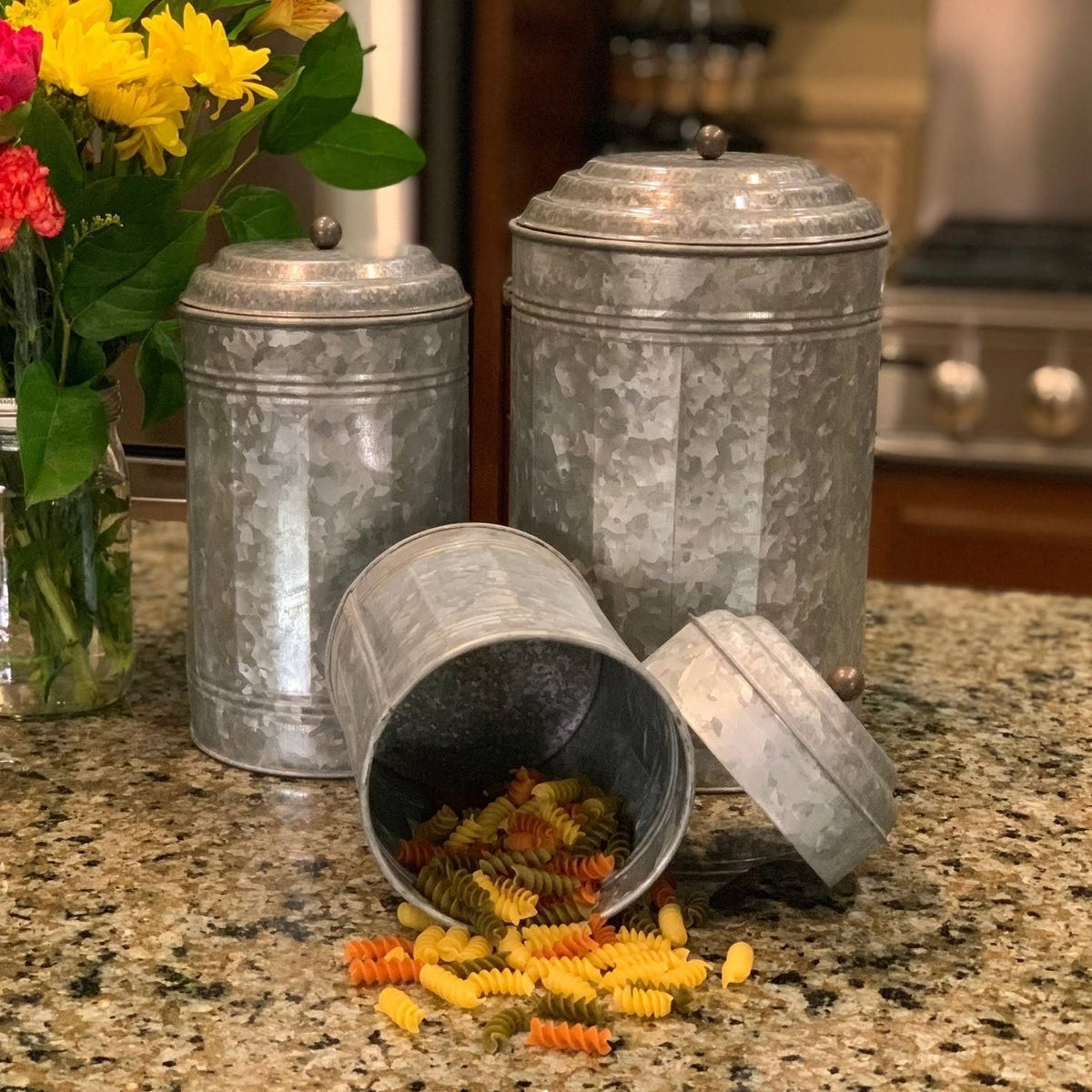Galvanized 3-Piece Canister Set Y15609