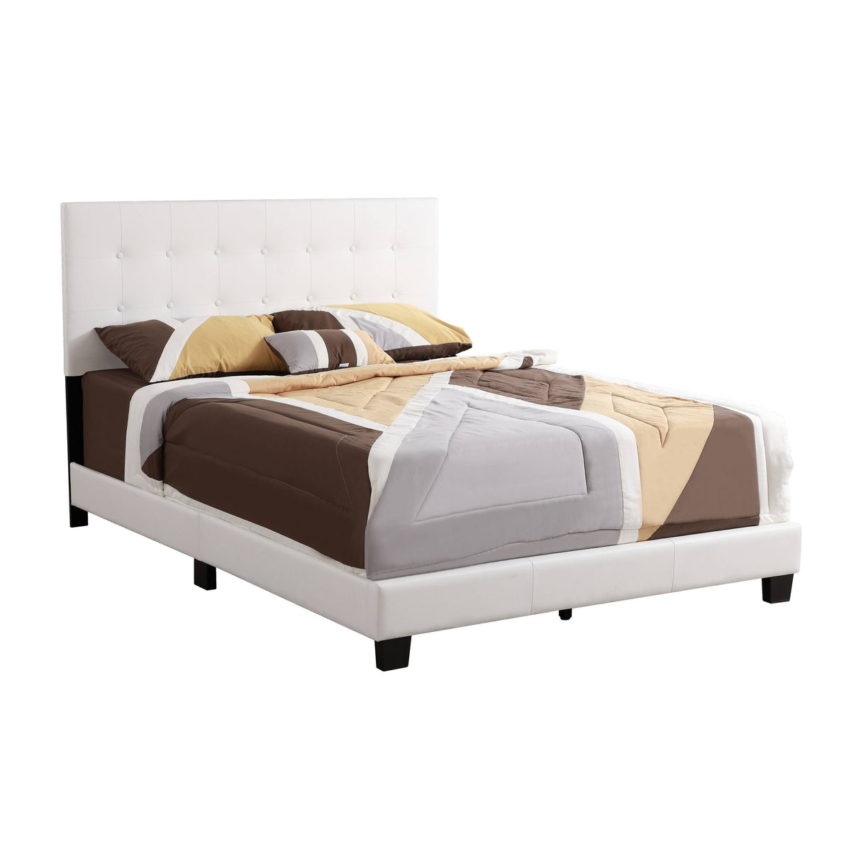 White Full Panel Bed E782