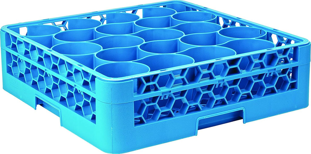 20 Compartment Glass Rack with 1 Extender, Blue (Pack of 4) O742