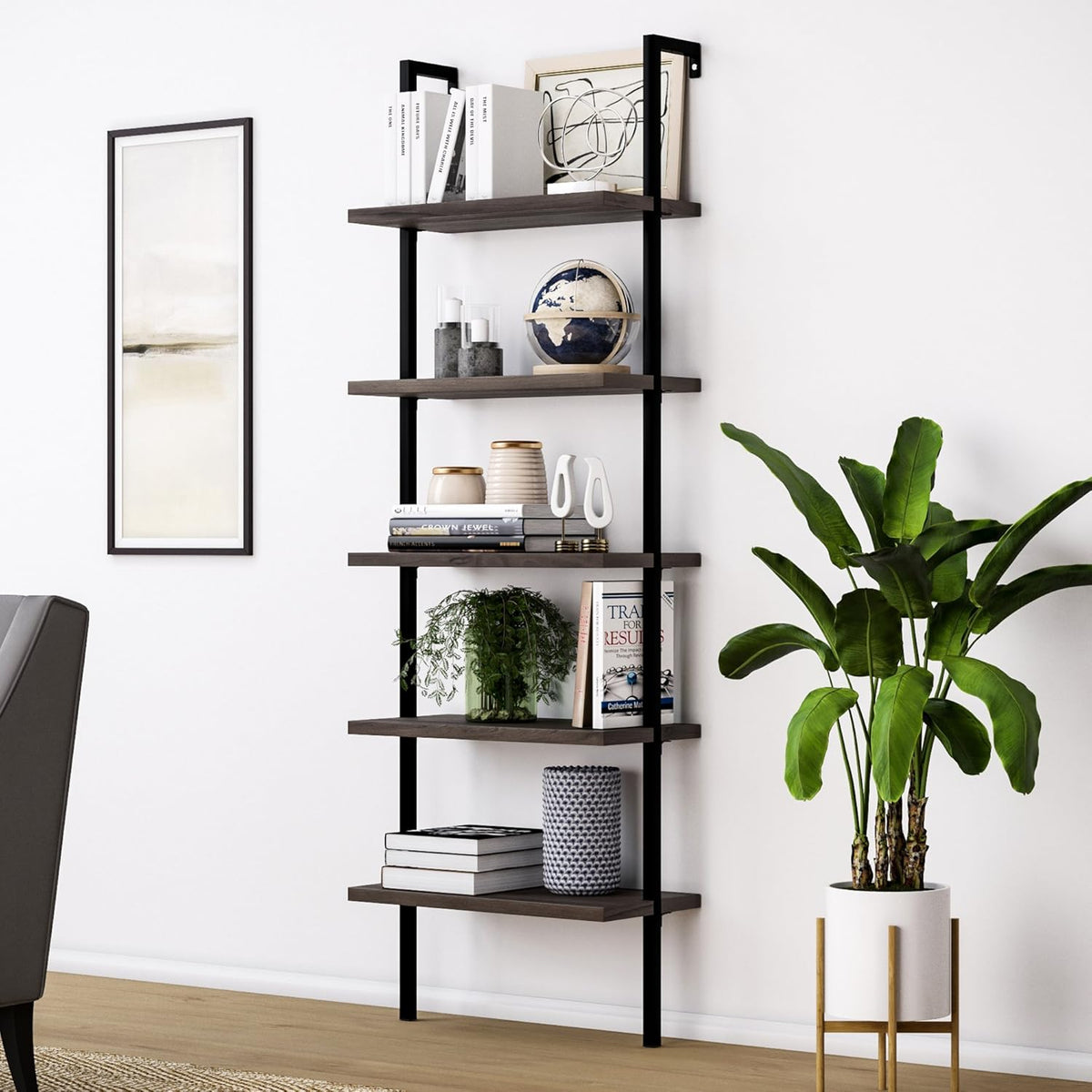 5-Shelf Oak Wood Modern Bookcase G258264