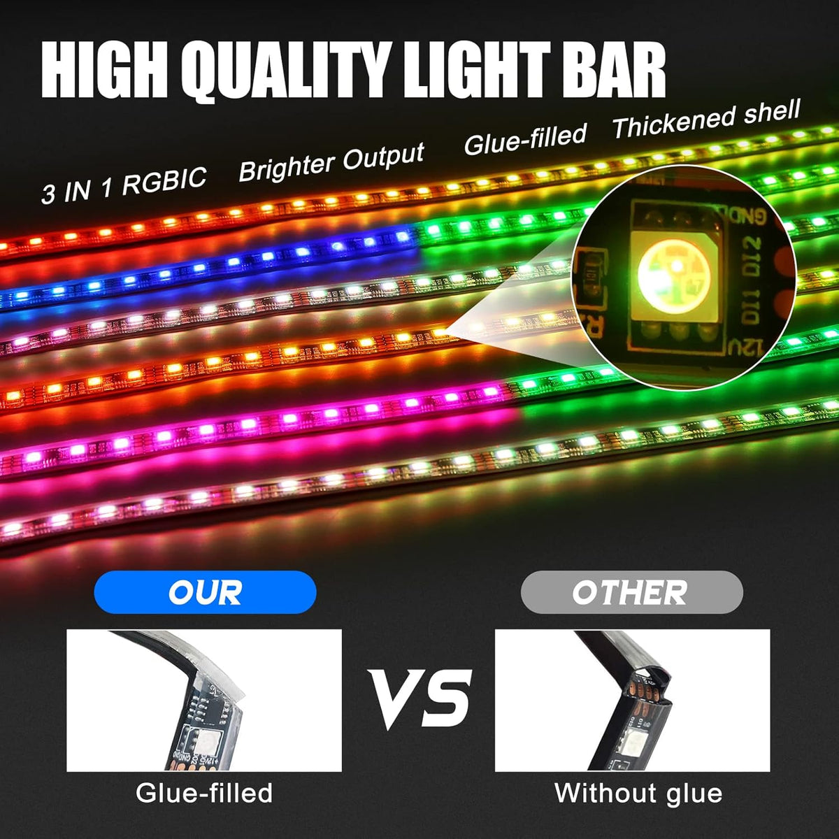Car Underglow Lights LED Underbody Light Kit Pack of 2 M3119