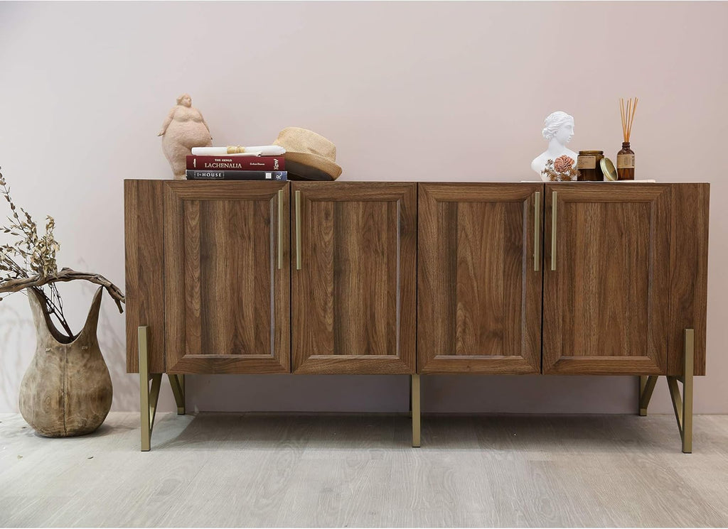 Walnut Mid Century TV Stand Media Console F410824