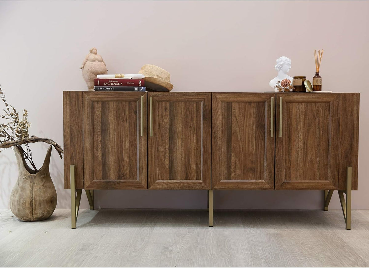 Walnut Mid Century TV Stand Media Console F410824