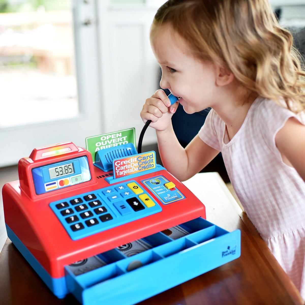 Talking Cash Register Kit with Play Money and Store Set in Red Toy N97545