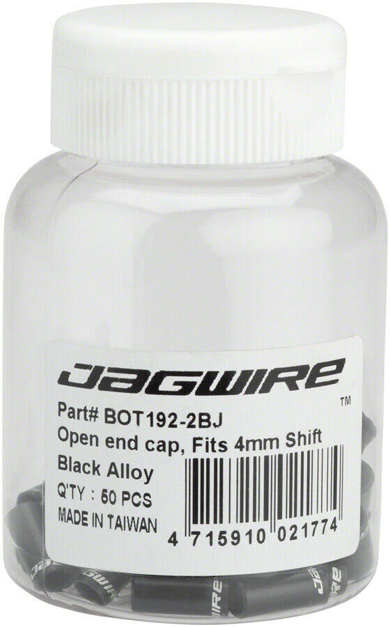 4mm Sealed Alloy End Caps Bottle of 50 Black J36908