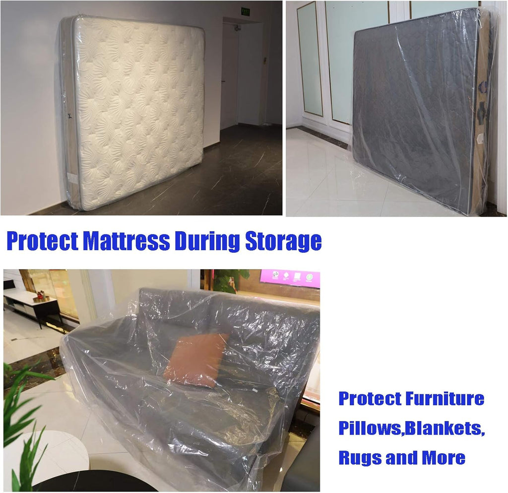 2 Packs Queen or California King Mattress Bag 4 mil Polyethylene Y466621