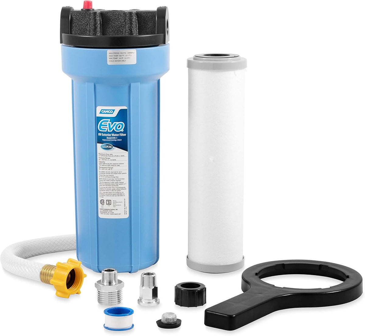 White RV & Marine Water Filter D432