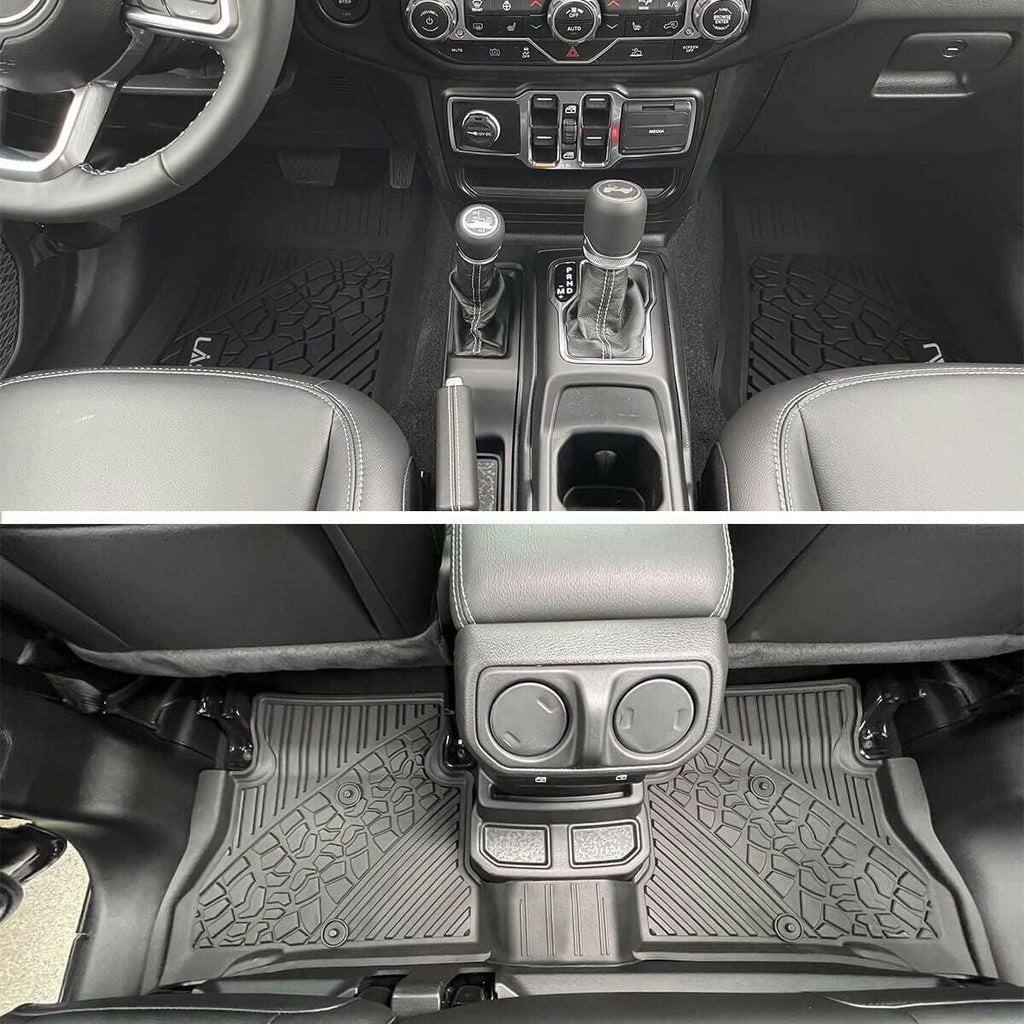 Black TPE Car Floor Liners Front & Rear Rows T255