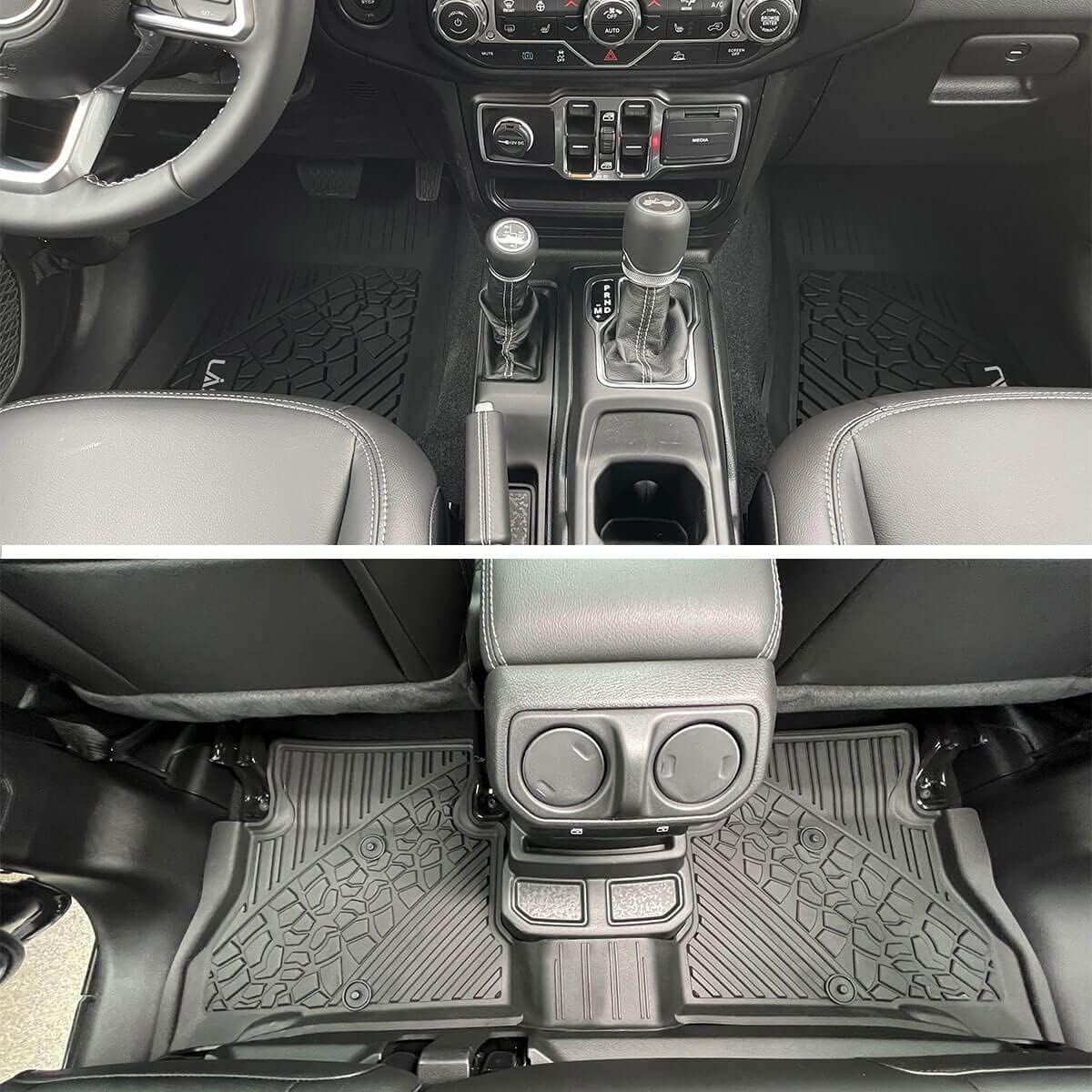 Black TPE Car Floor Liners Front & Rear Rows T255