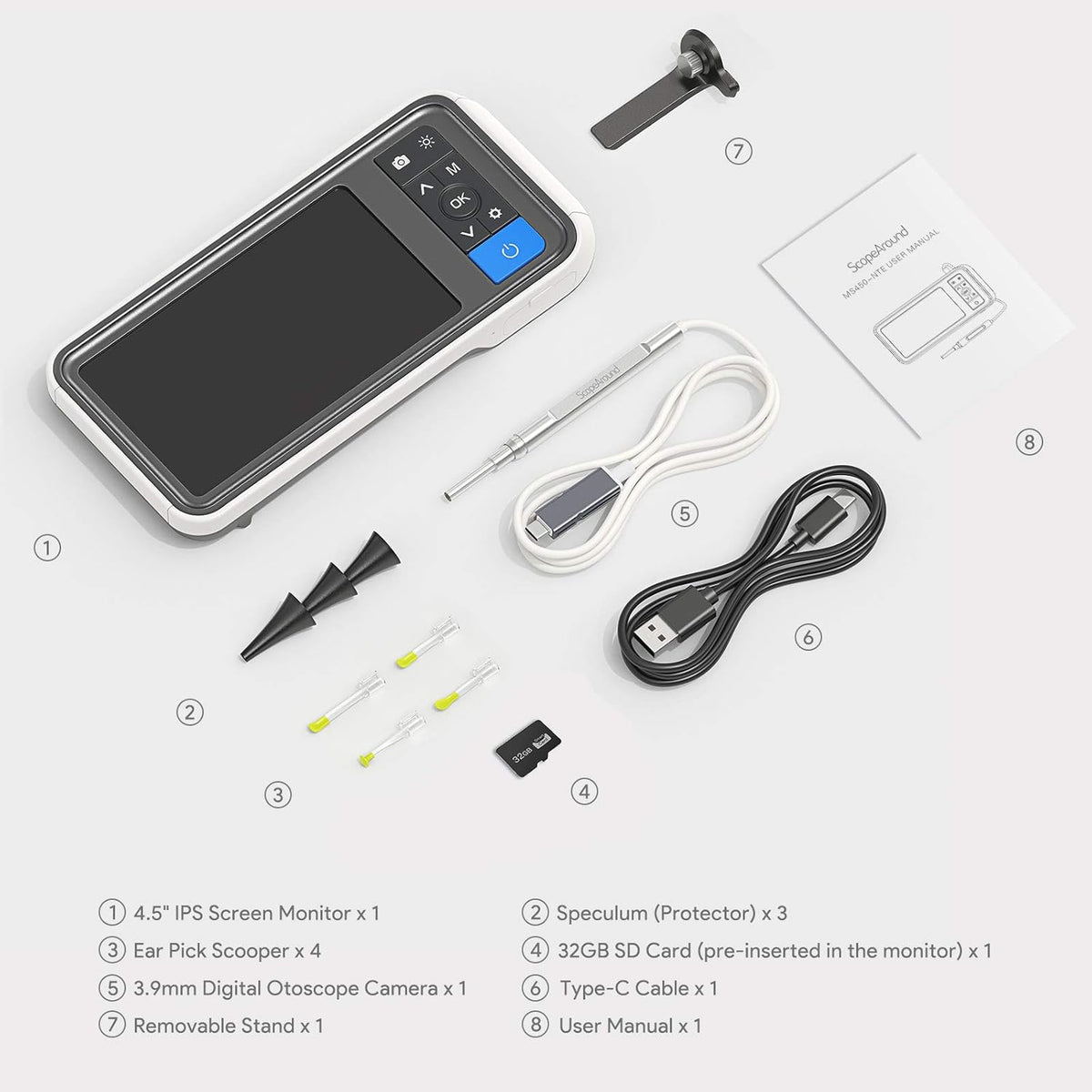Ear Wax Removal Camera with 4.5 IPS Screen D529449