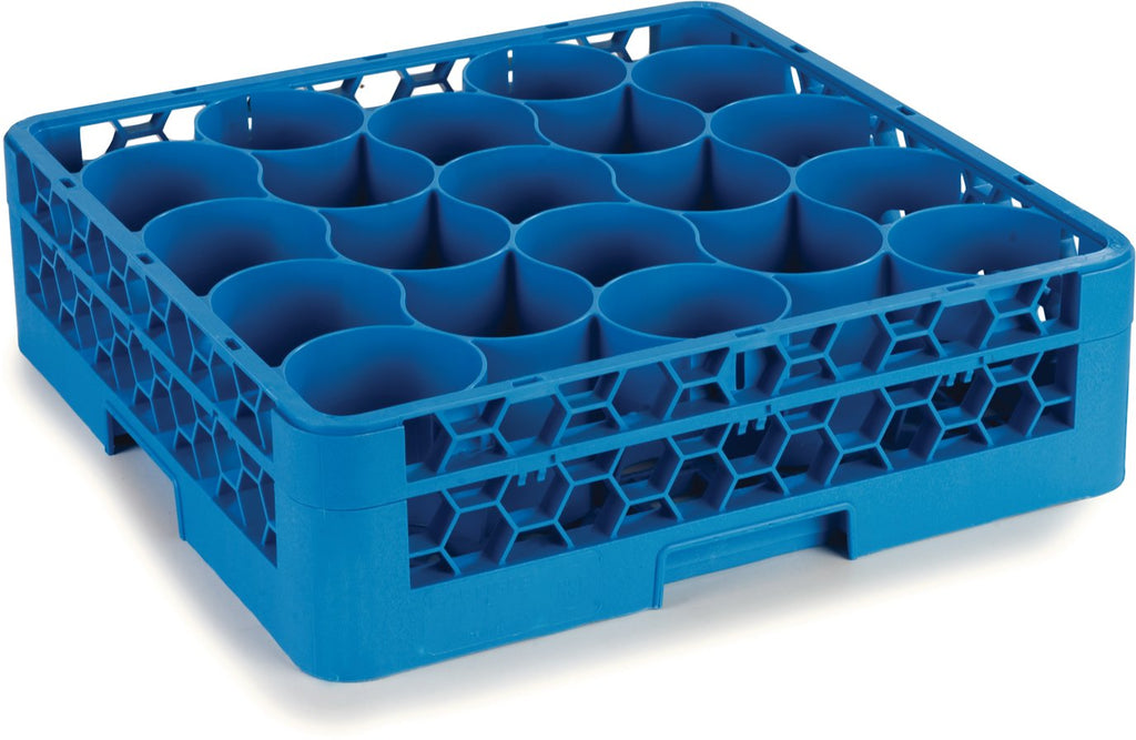 20 Compartment Glass Rack with 1 Extender, Blue (Pack of 4) O742