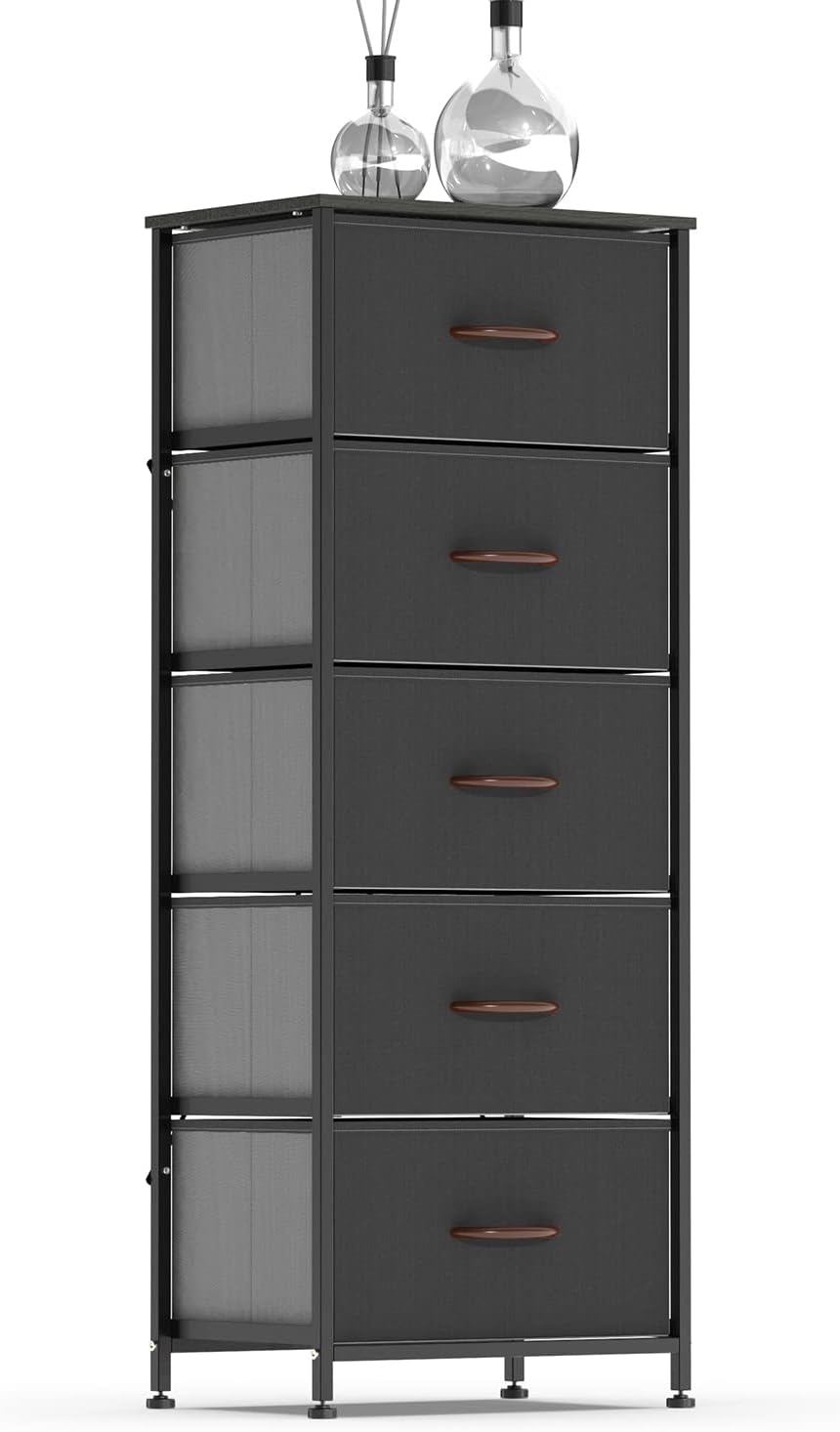 5 Drawer Fabric Dresser Tower T93247