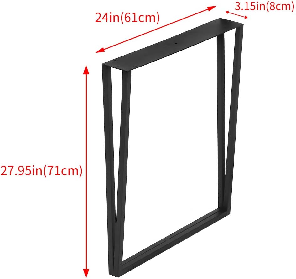Black 28” Height 24” Wide Metal Table Legs 2 PCS F94627