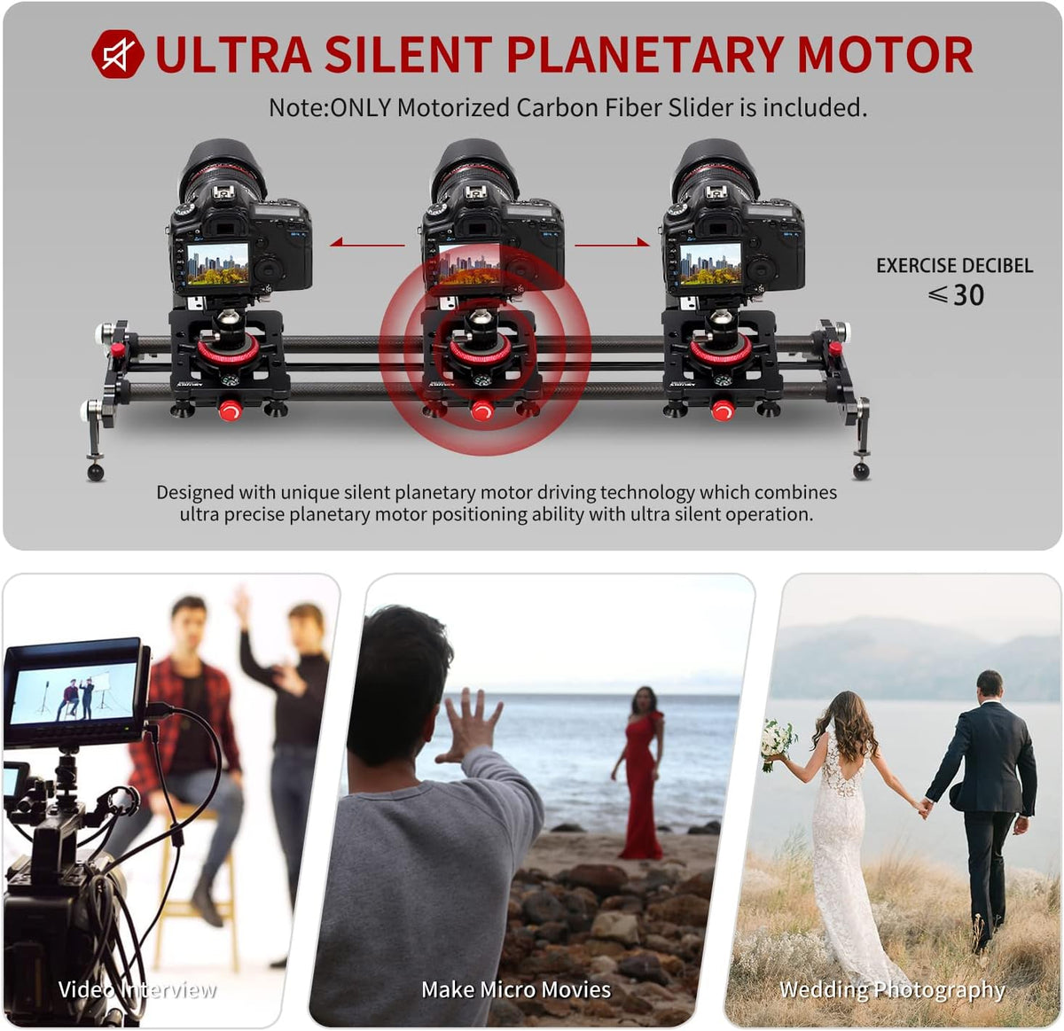 Motorized Carbon Fiber Camera Slider Y45554