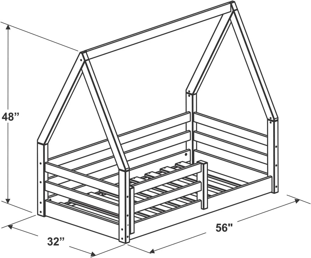 Solid Wood Toddler Bed White P751248