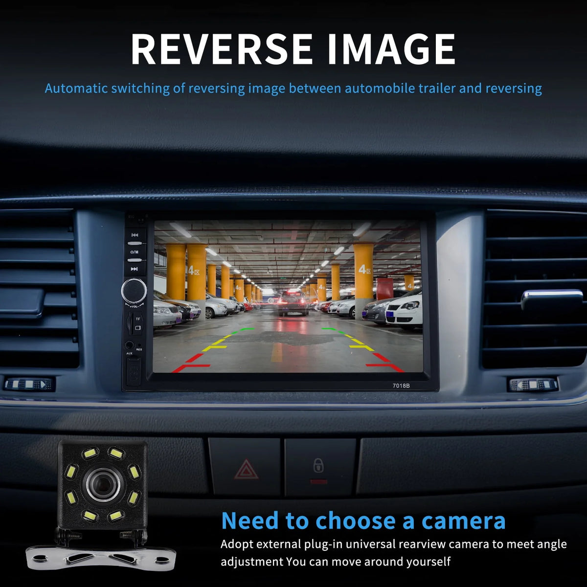 7 Inch Double Din Car Stereo with CD Player K628793