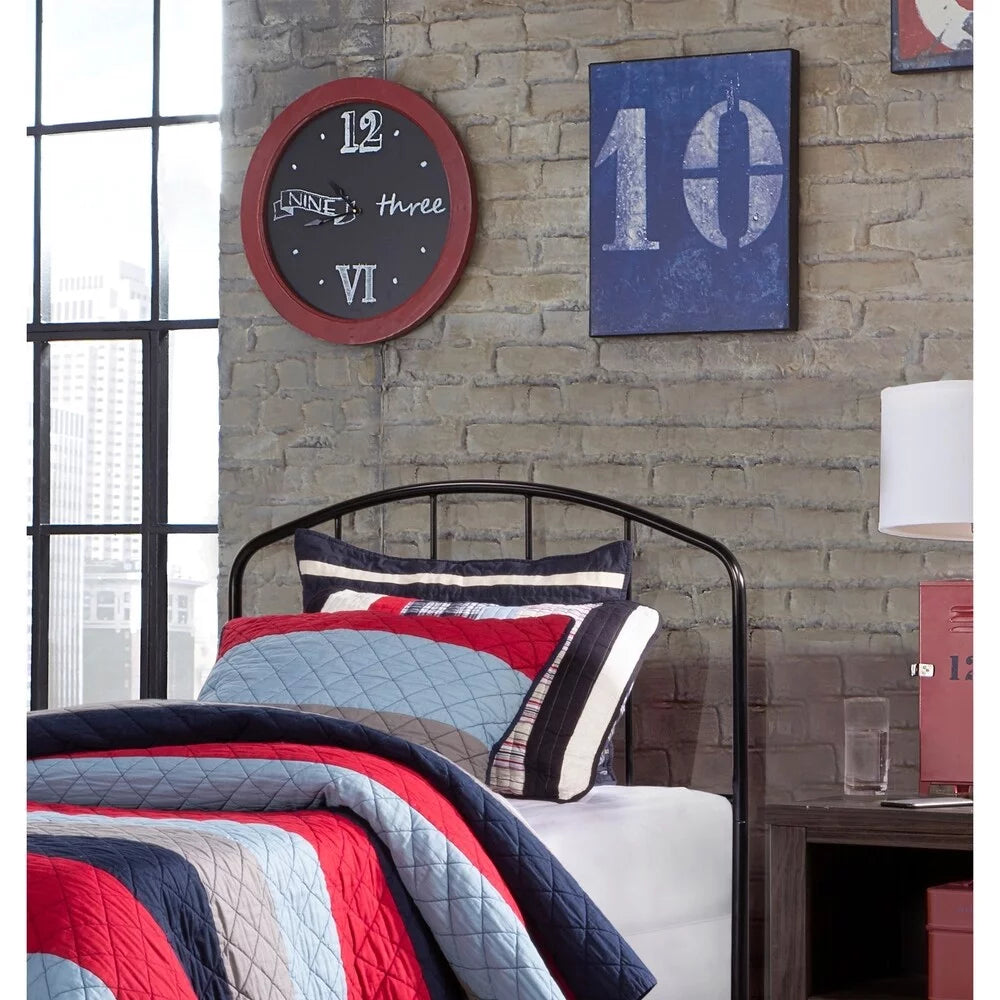 Black Metal Headboard with Arched Spindle Design O1182