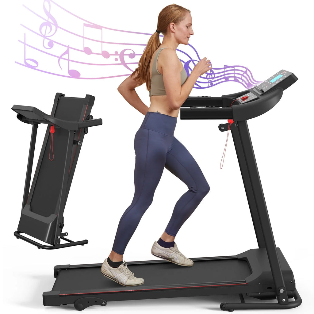 Foldable Treadmill with Incline 220lbs Black T87799
