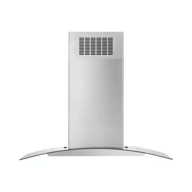 36 in. 400 CFM Curved Glass Island Mount Range Hood with Light in Stainless Steel E438