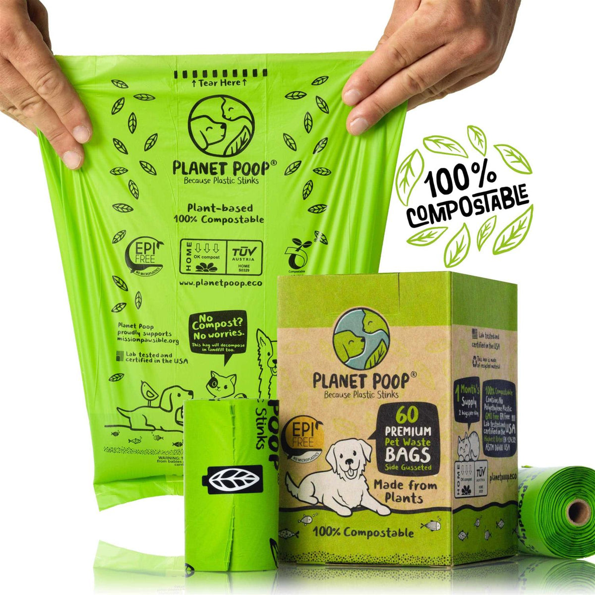 Compostable Dog Poop Bags on Refill Rolls W7253