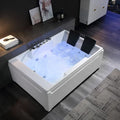 72 Whirlpool Alcove Bathtub with Faucet and LED Lights V9842