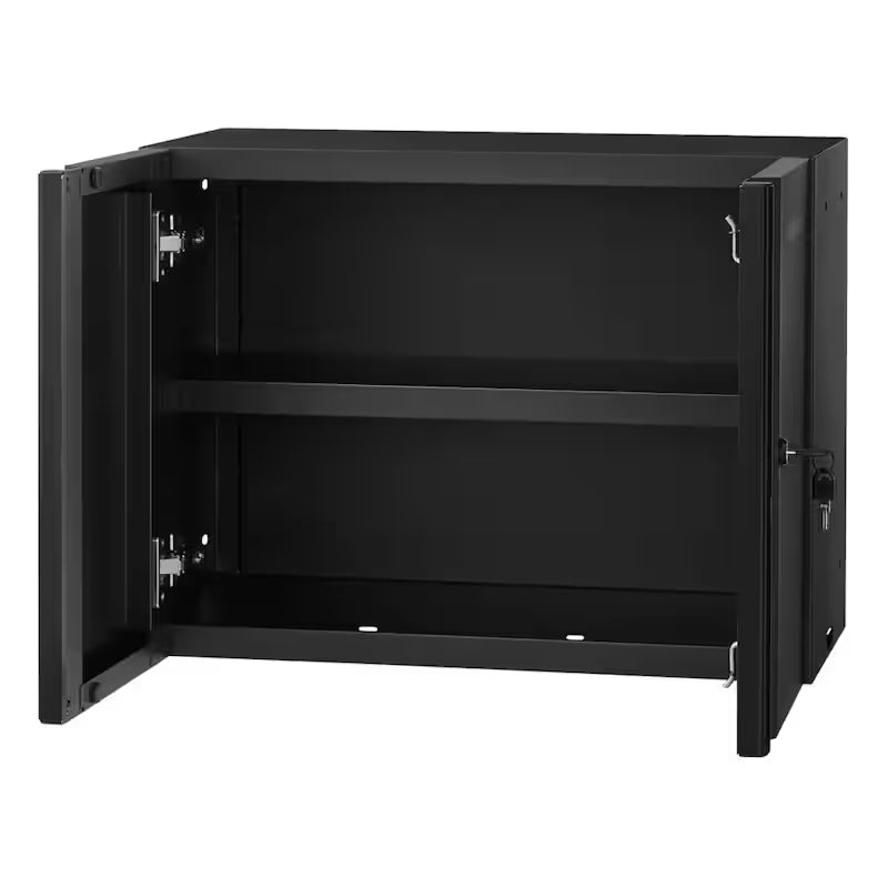 Black 24-Gauge Steel Wall Mounted Garage Cabinet H687351