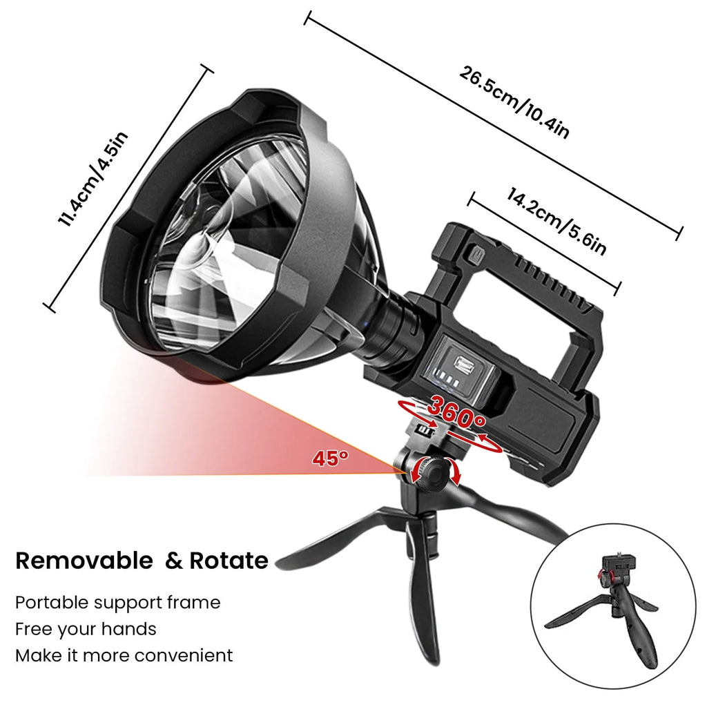 50000 Lumens Super Bright LED USB Rechargeable Waterproof Flashlight E834