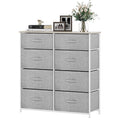 Light Grey 8 Drawer Fabric Dresser W38583