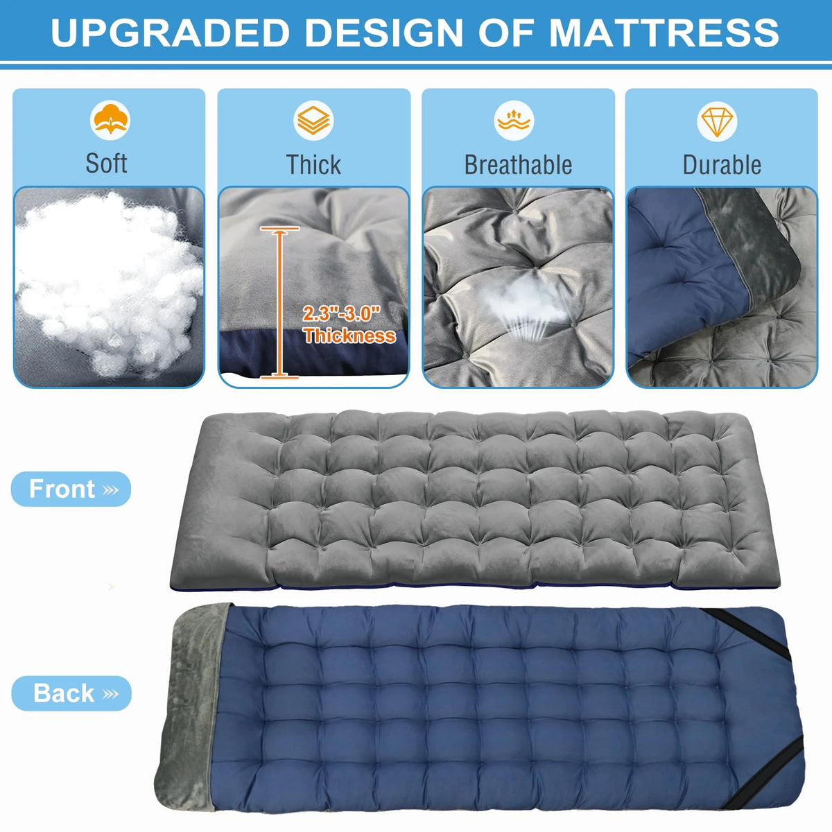 Folding Camping Cot with Mattress and Carry Bag K51563