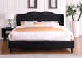 King Upholstered Platform Bed Frame with 51" Tall Headboard Black V764