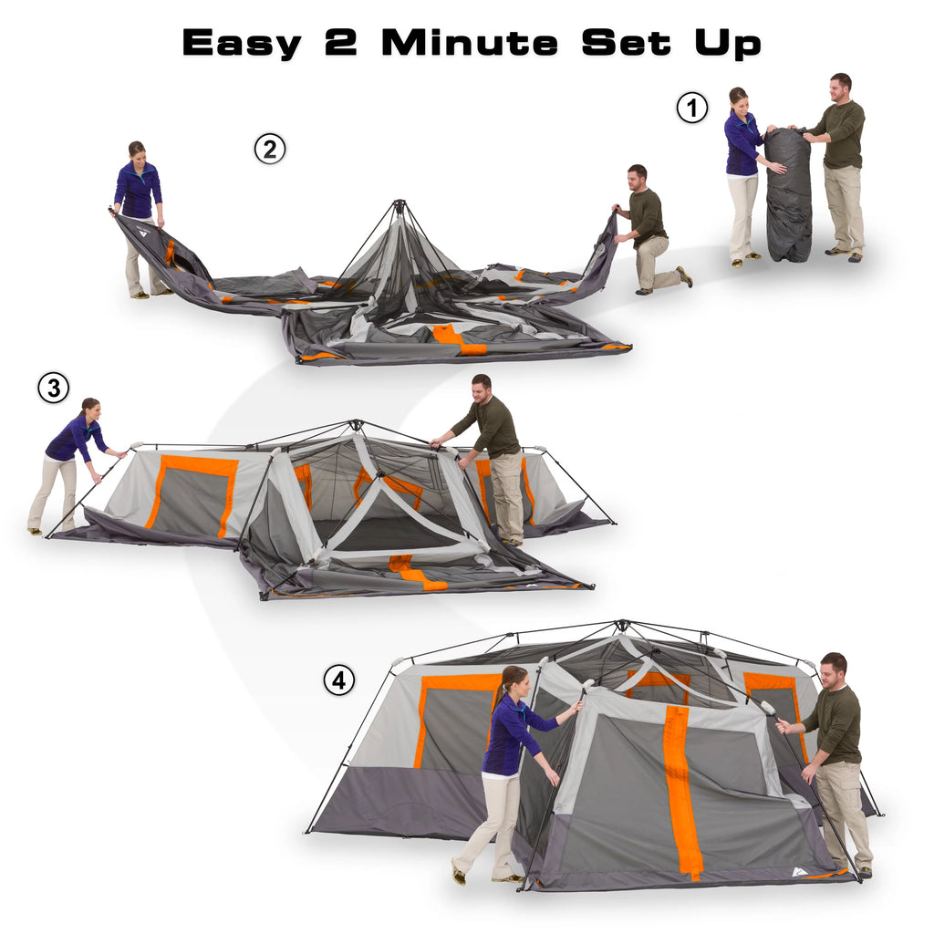 20' x 18' 12-Person 3-Room Instant Cabin Tent with Screen Room Q377
