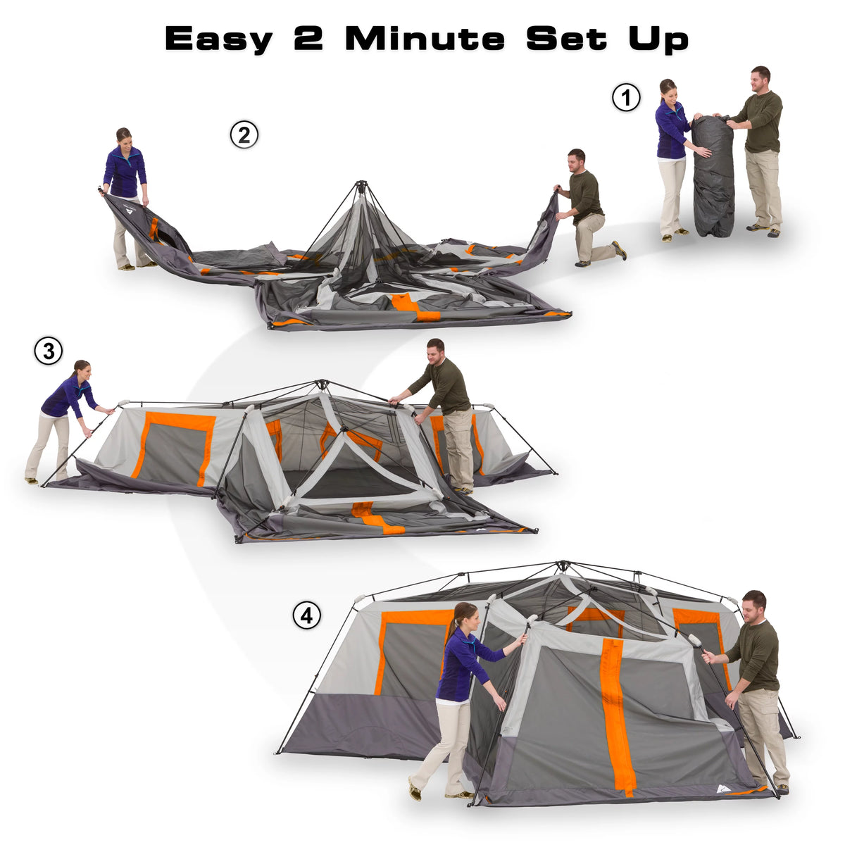 20' x 18' 12-Person 3-Room Instant Cabin Tent with Screen Room Q377