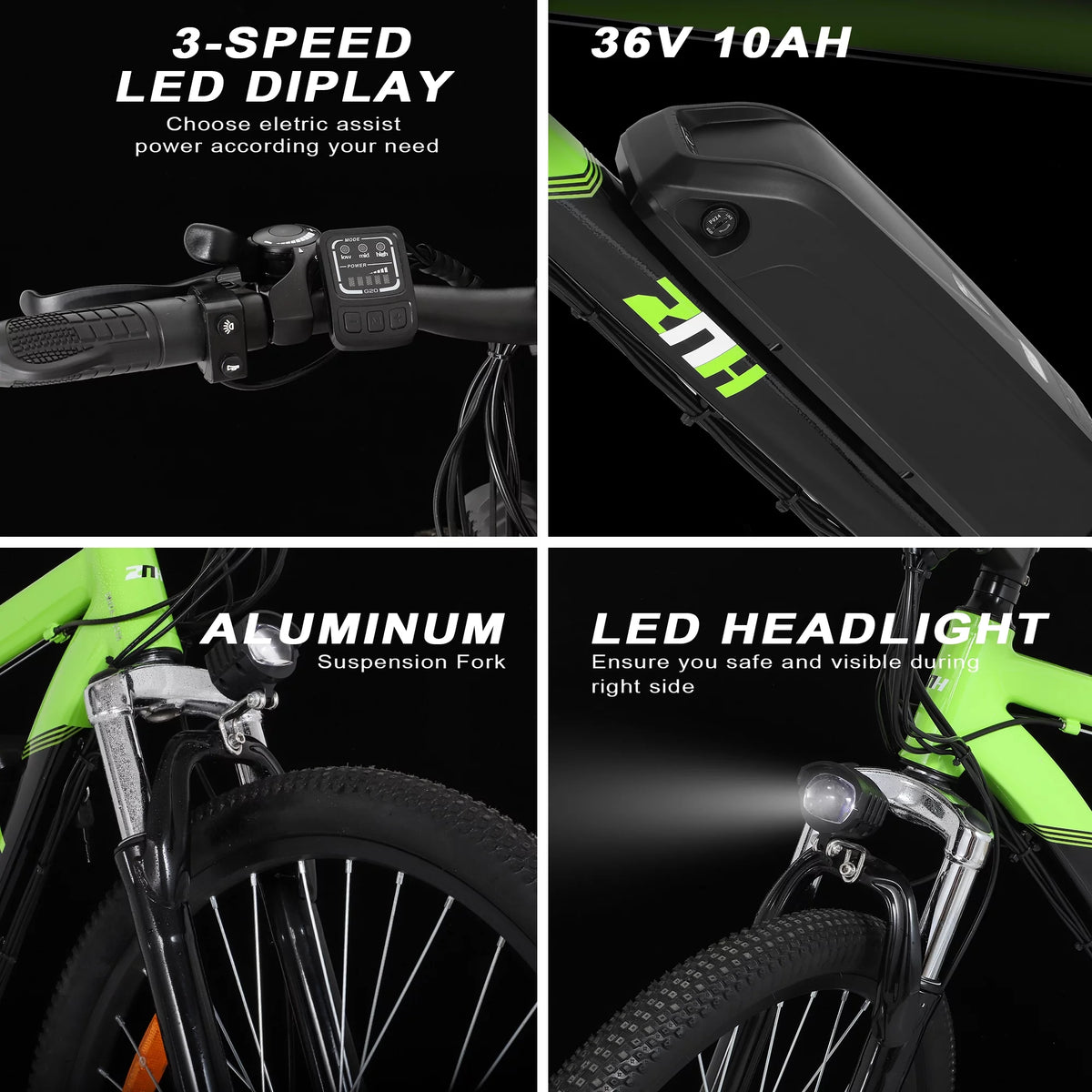 Electric Mountain Bike 350W 21 Speed Black X269