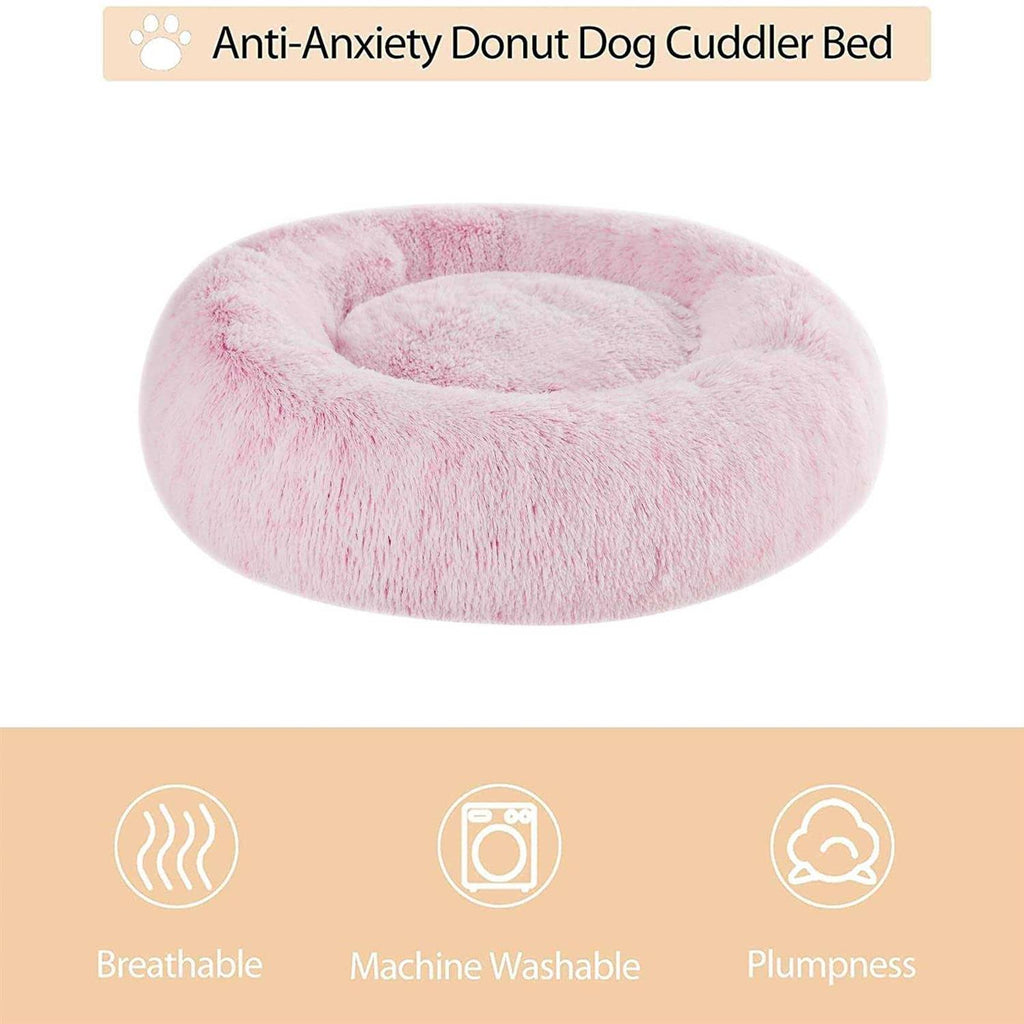 Small Dog Bed Donut Faux Fur Anti-Anxiety E492