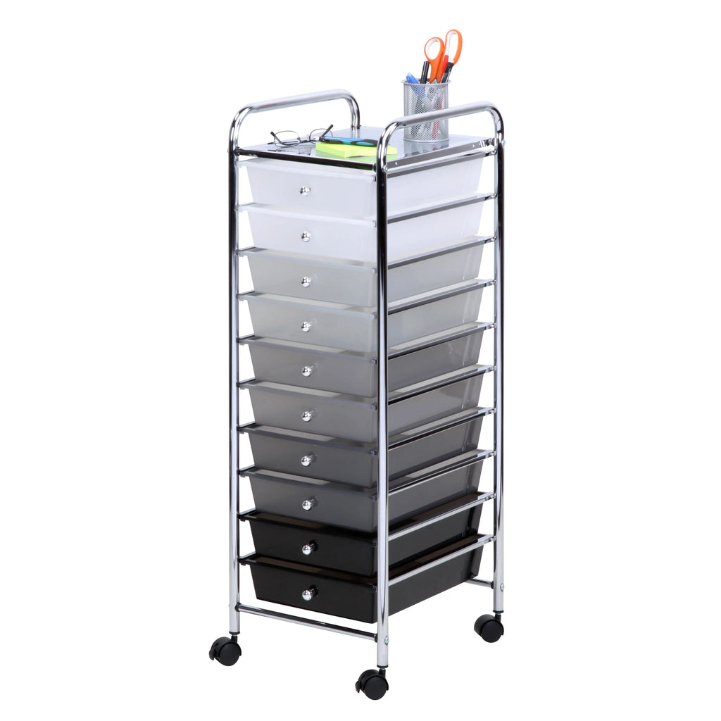 10 Drawer Rolling Cart T167