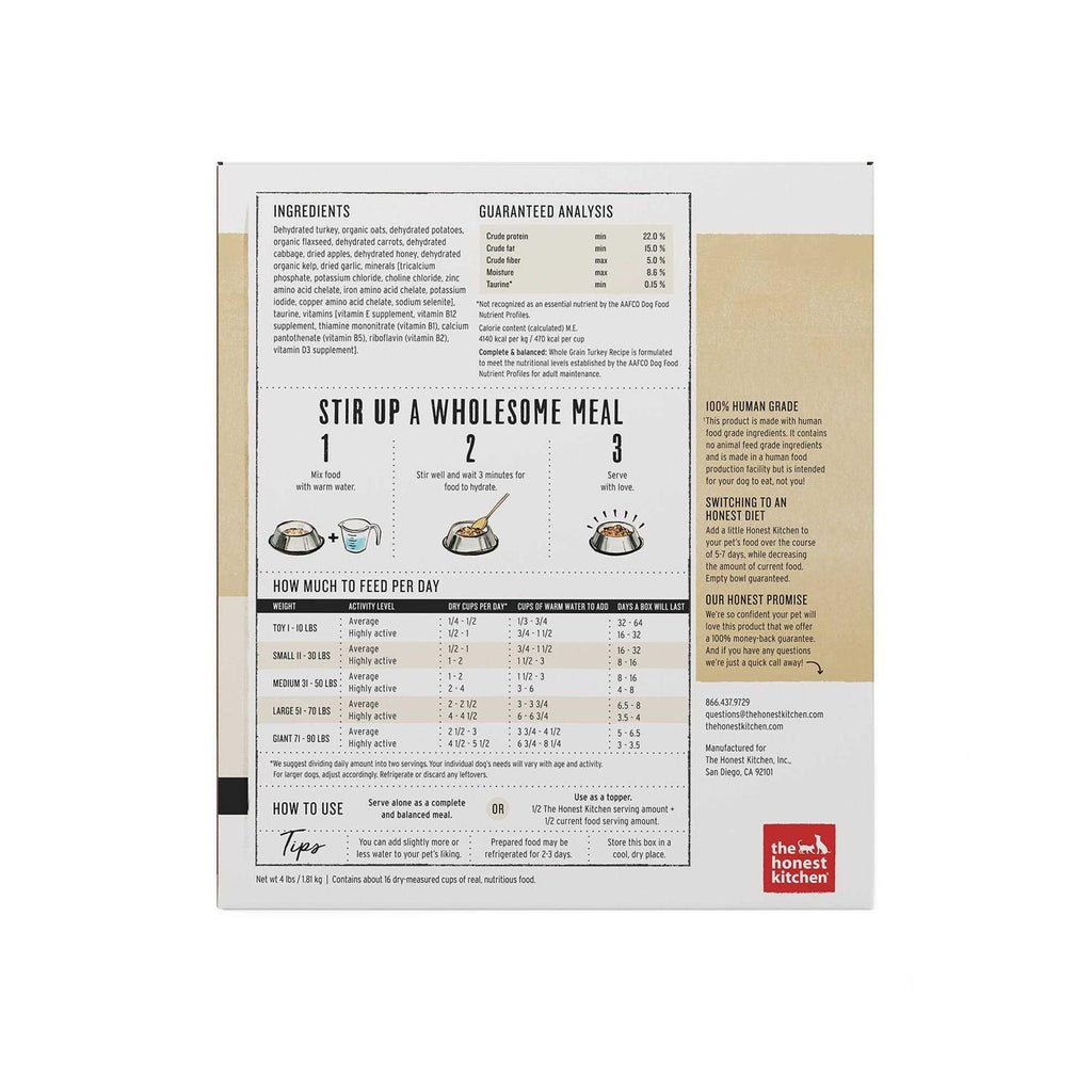 Dehydrated Whole Grain Dog Food Turkey S9279