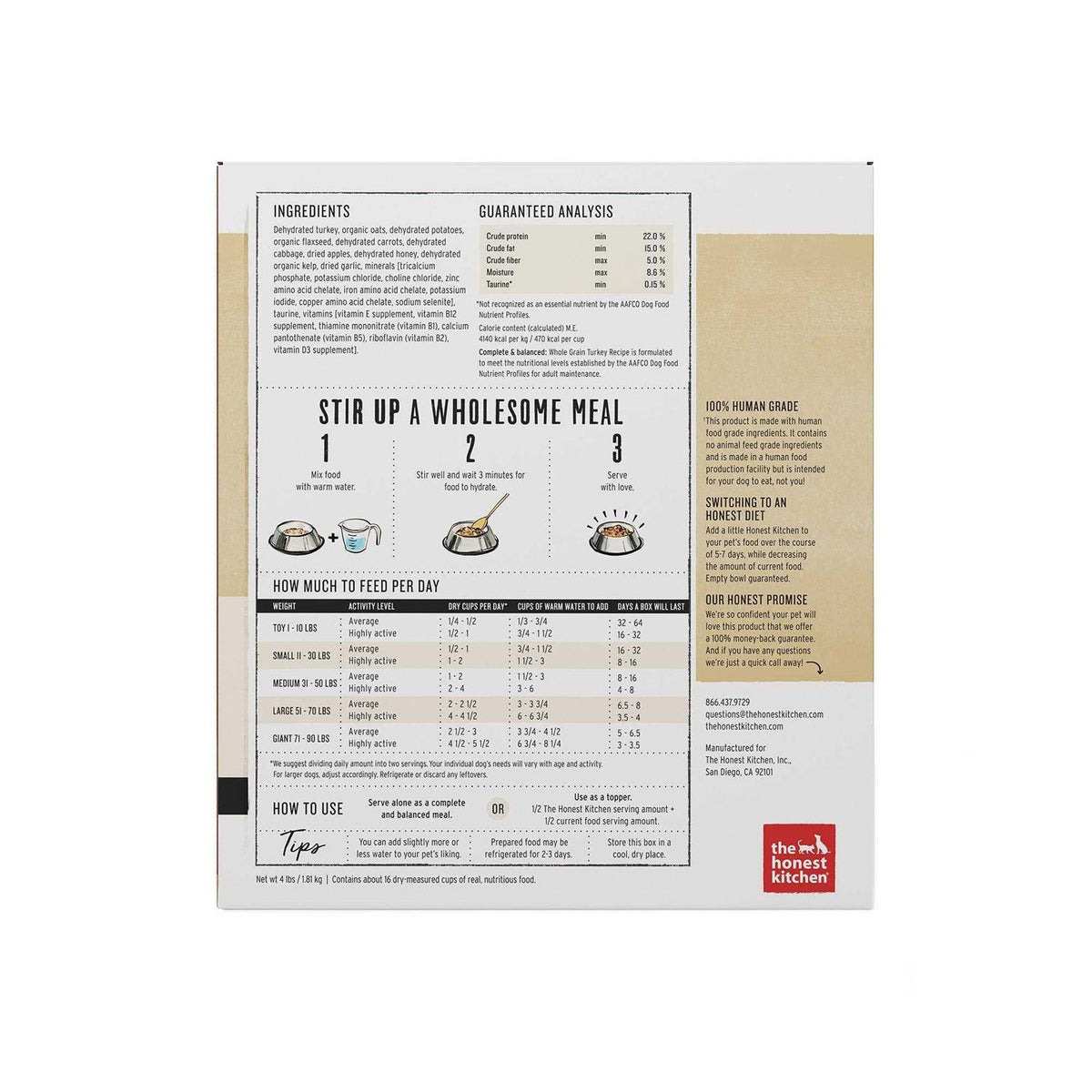 Dehydrated Whole Grain Dog Food Turkey S9279