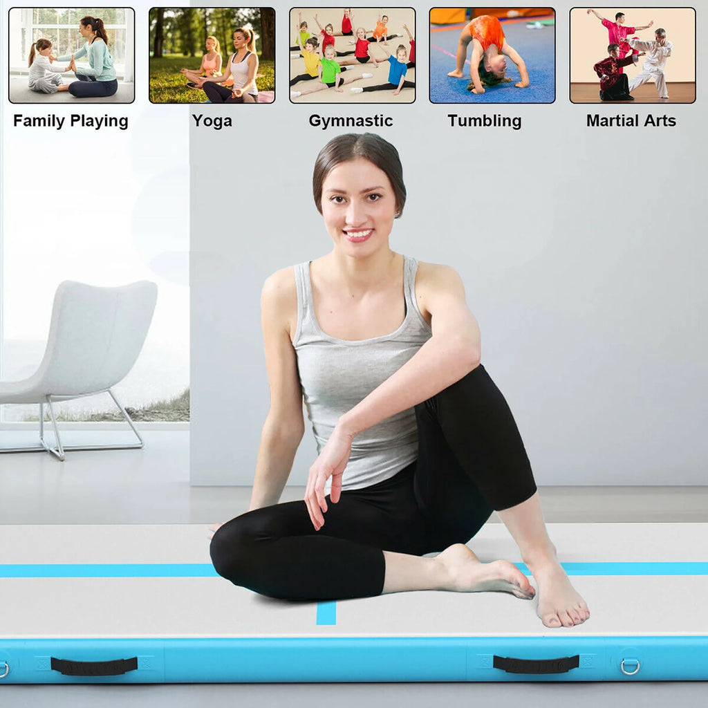 10FT Inflatable Gymnastics Tumbling Mat with Pump Green K44040