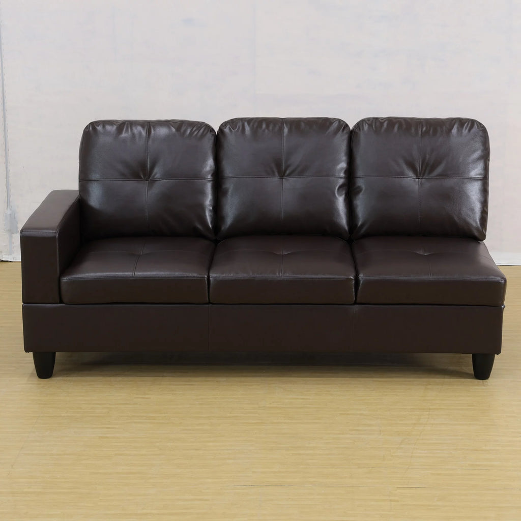 Black L Shaped Convertible Sectional Sofa D8649