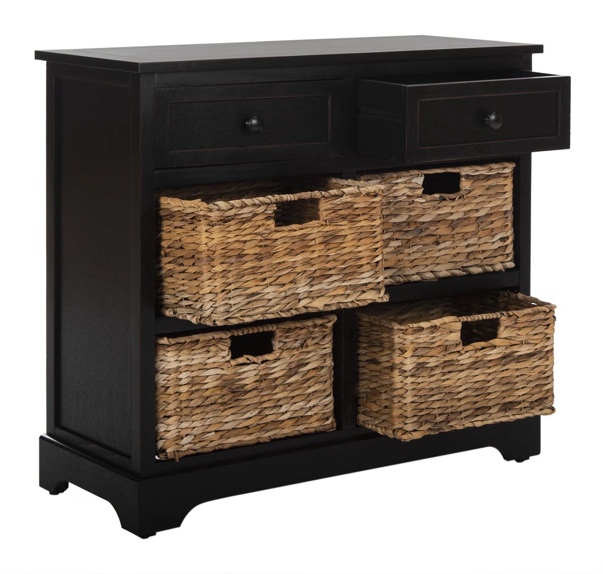 2-Drawer Storage Unit with 4 Wicker Baskets F4500